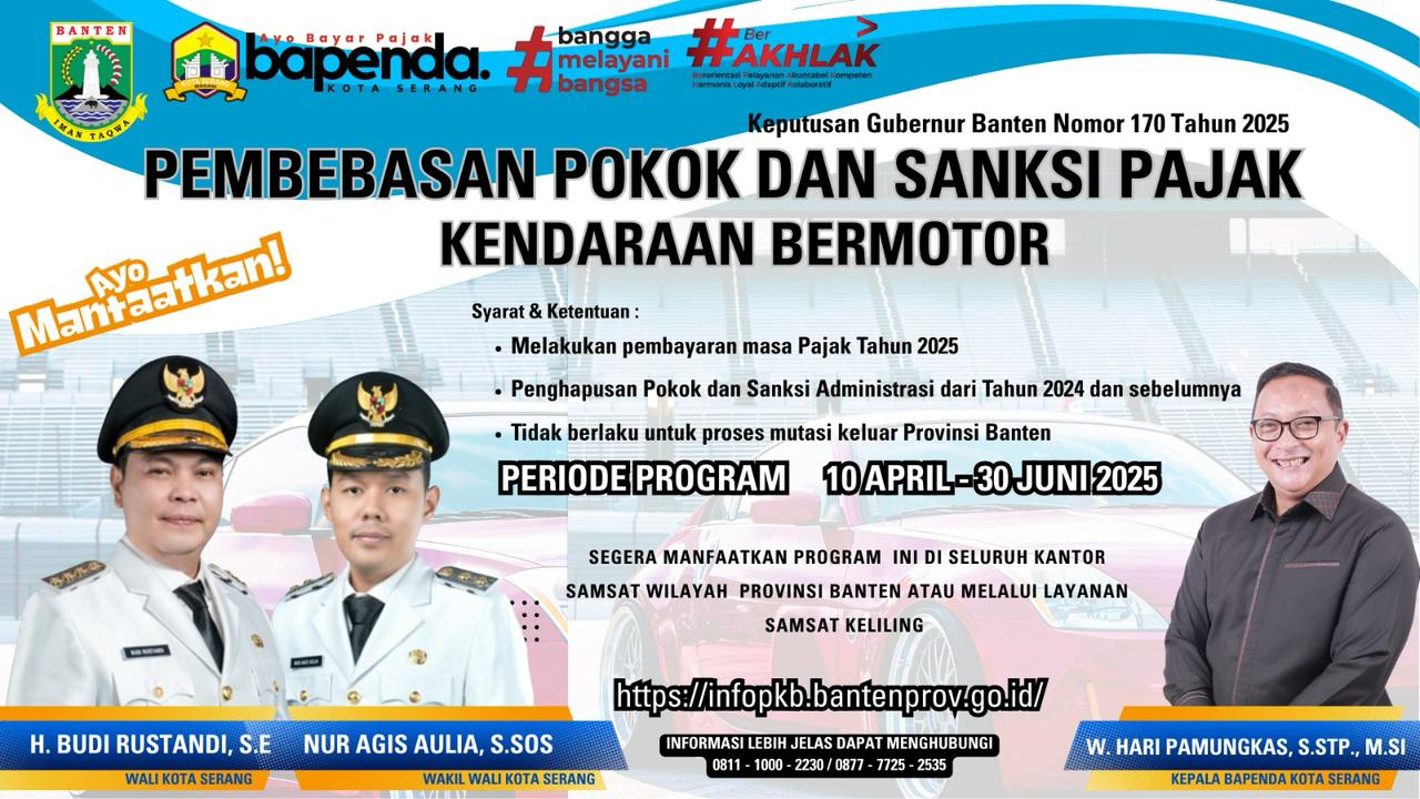 Pembebasan pokok dan sanksi pajak kendaraan bermotor provinsi banten