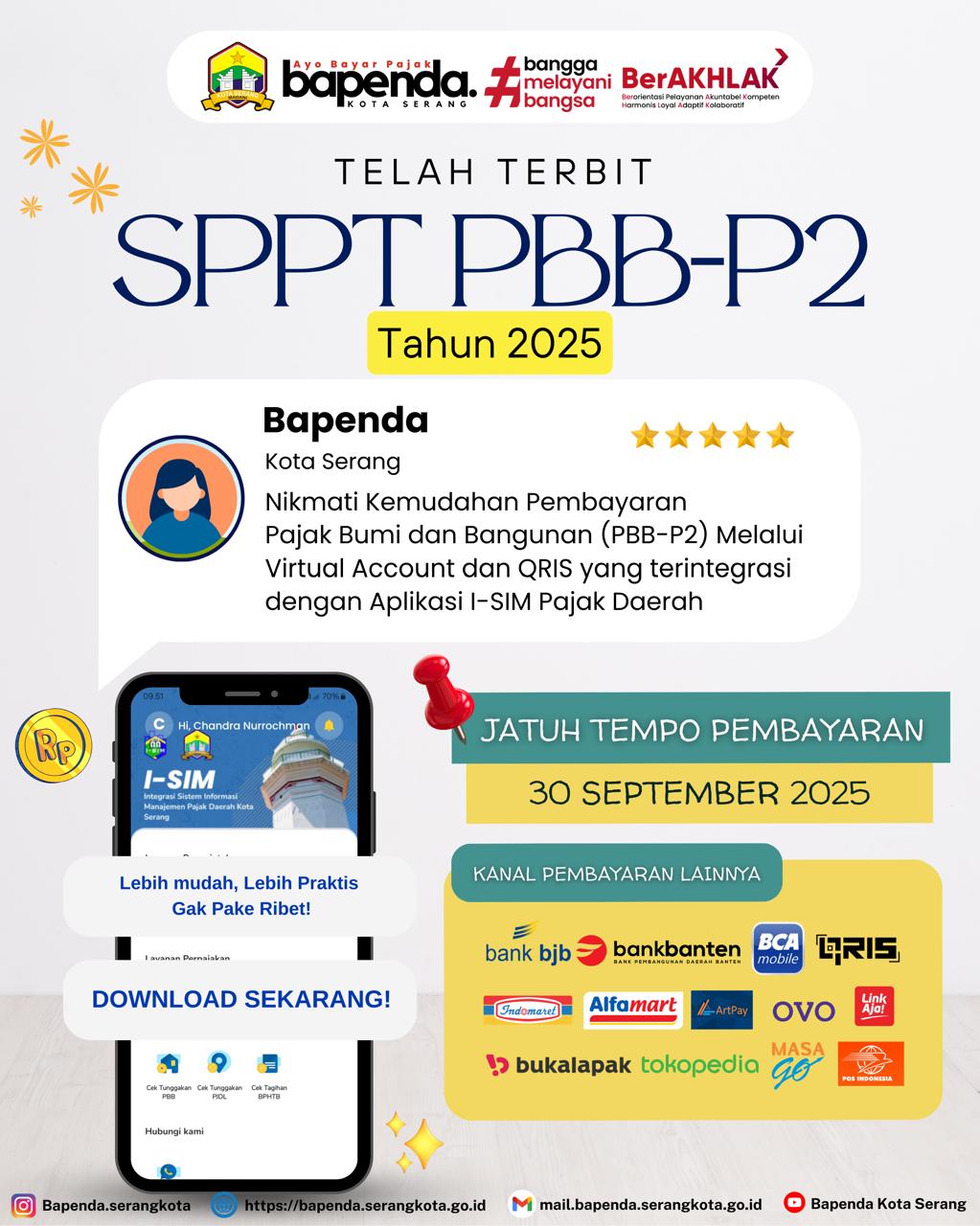 PENERBITAN SPPT PBB-P2 KOTA SERANG TAHUN 2025